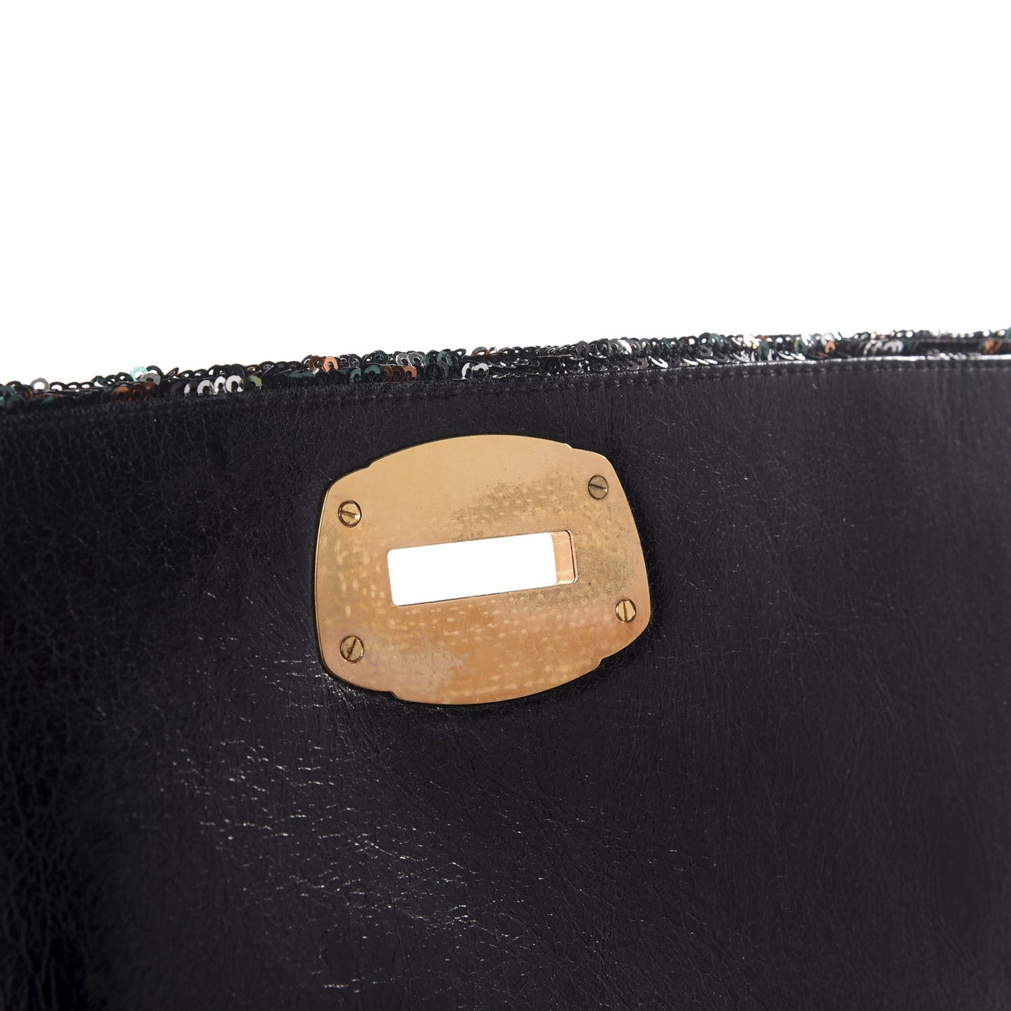 Oversized Sequin Clutch Black