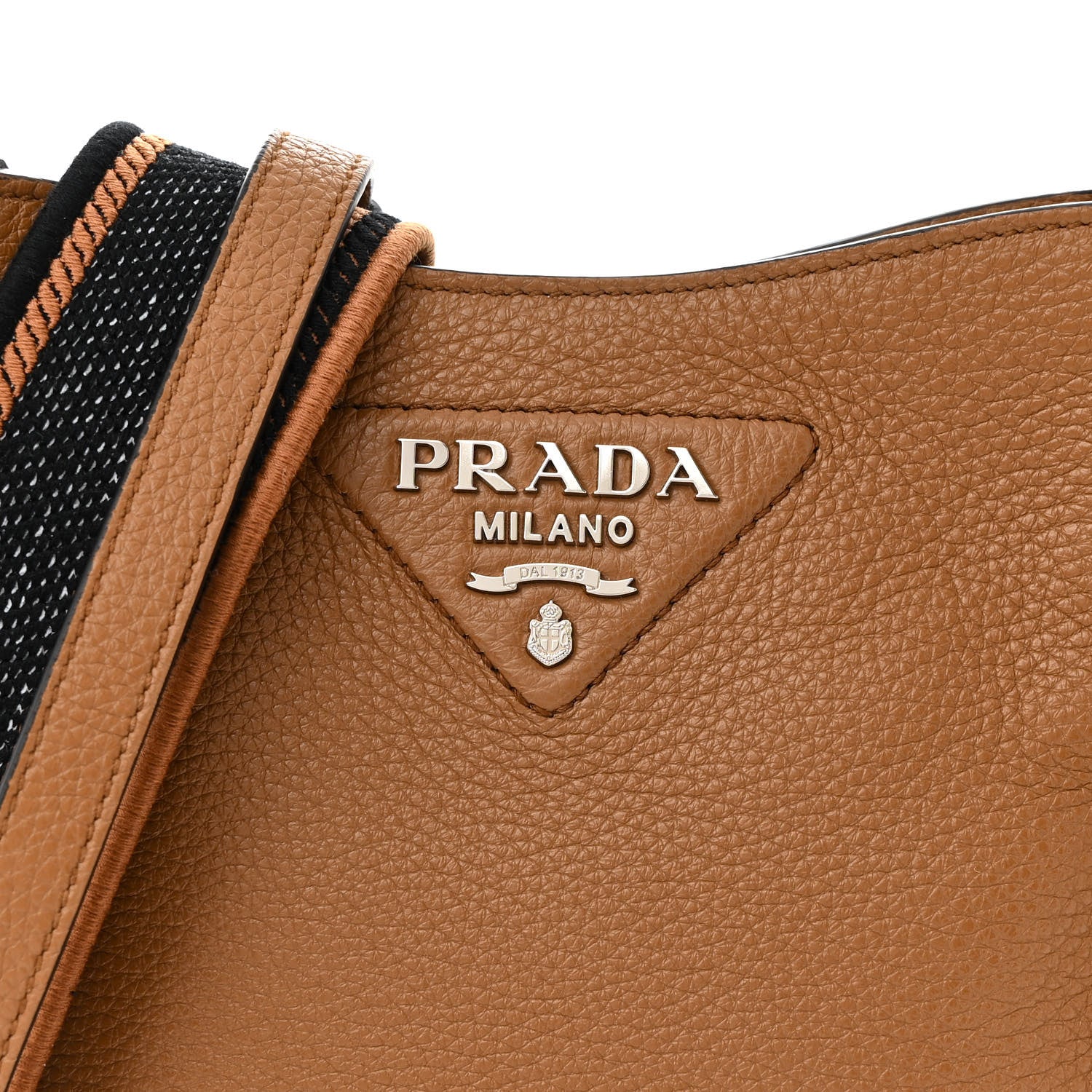 Prada Vitello Daino Soft Mini Hobo Messenger Bag Caramel 8 of 11