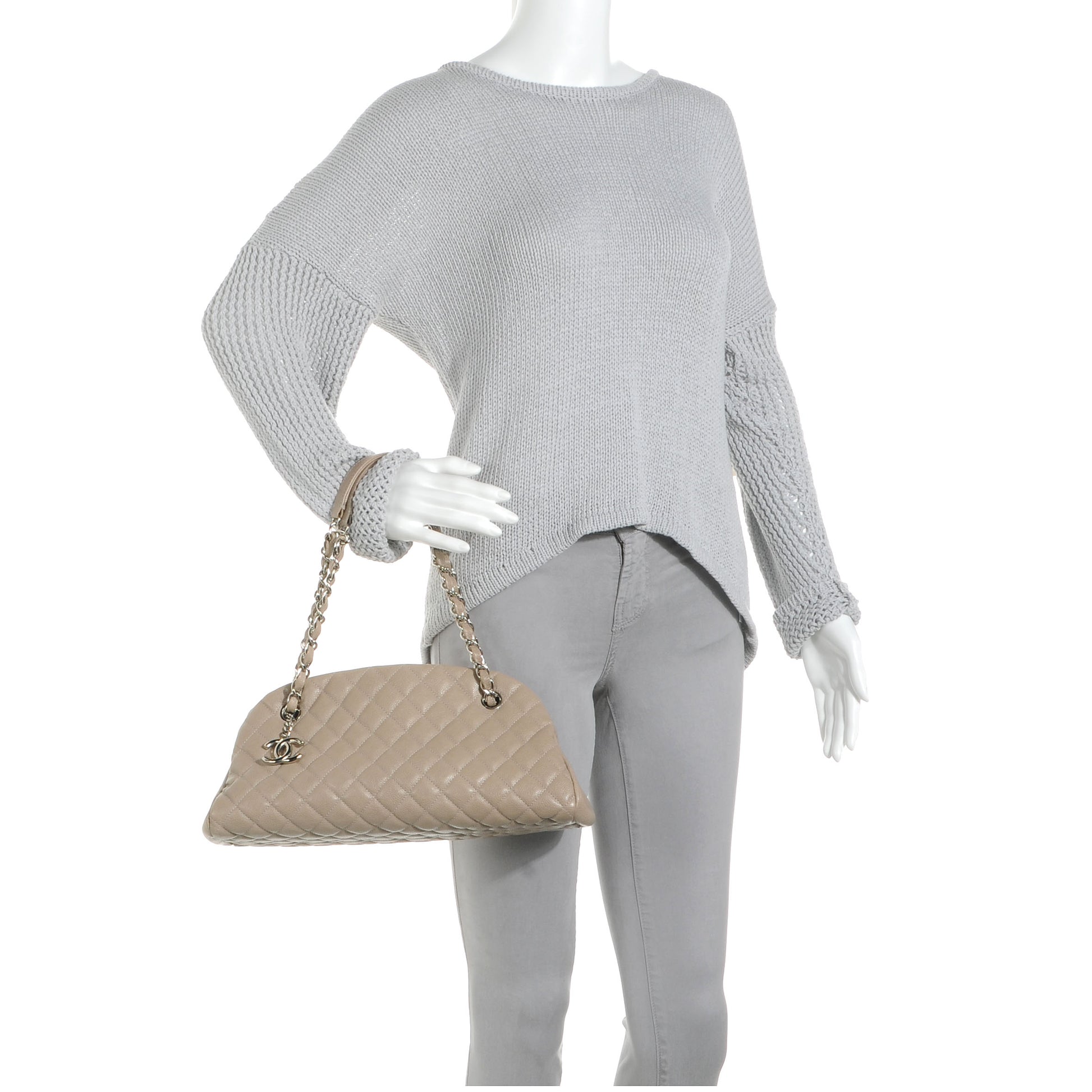 Chanel Caviar Quilted Medium Just Mademoiselle Beige 2 of 7
