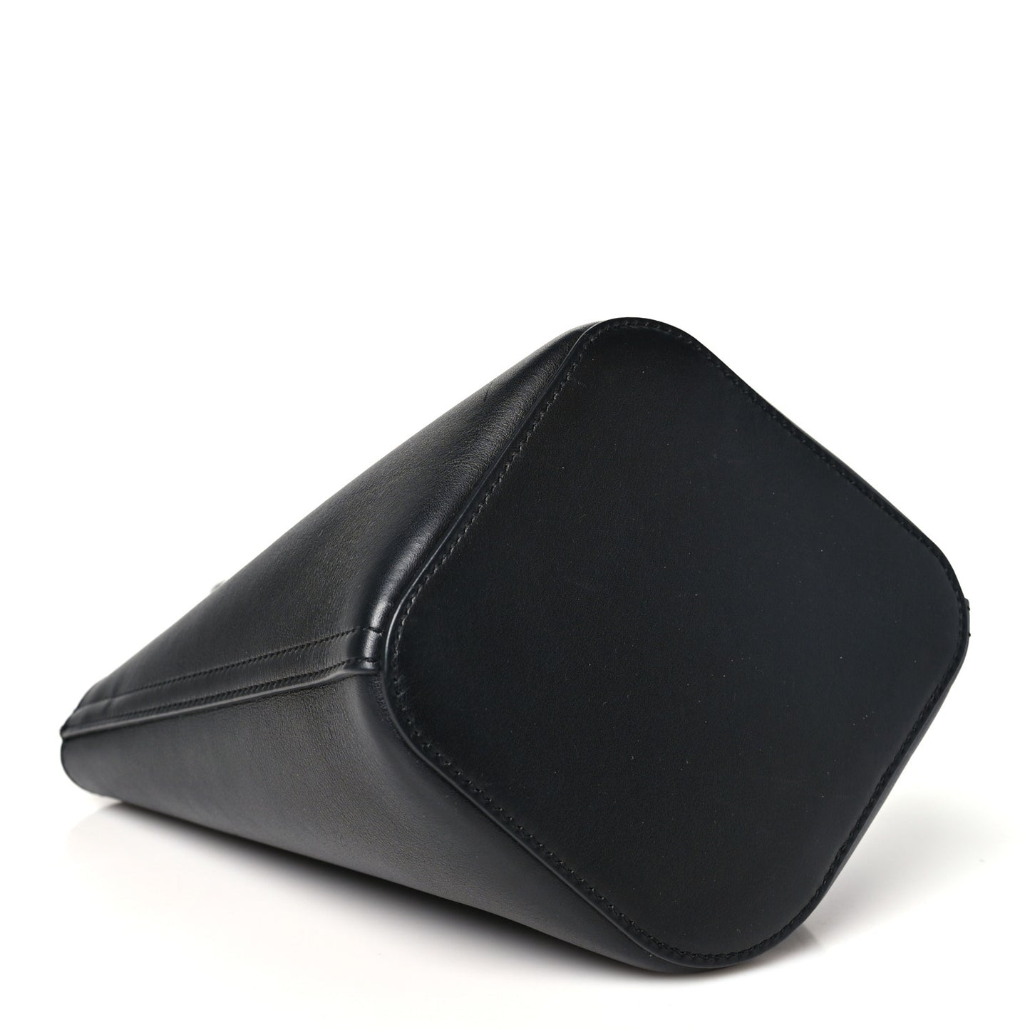 Smooth Calfskin Mini Pebble Bucket Bag Black
