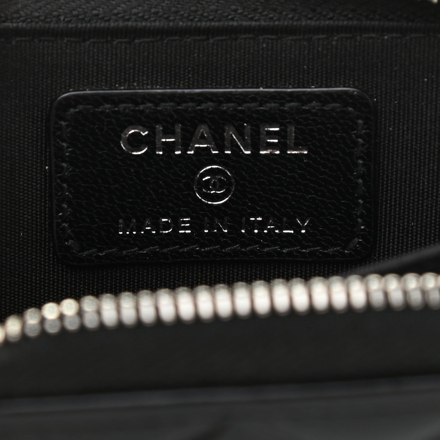 Lambskin Quilted Diamond CC Zip Around Coin Purse Black