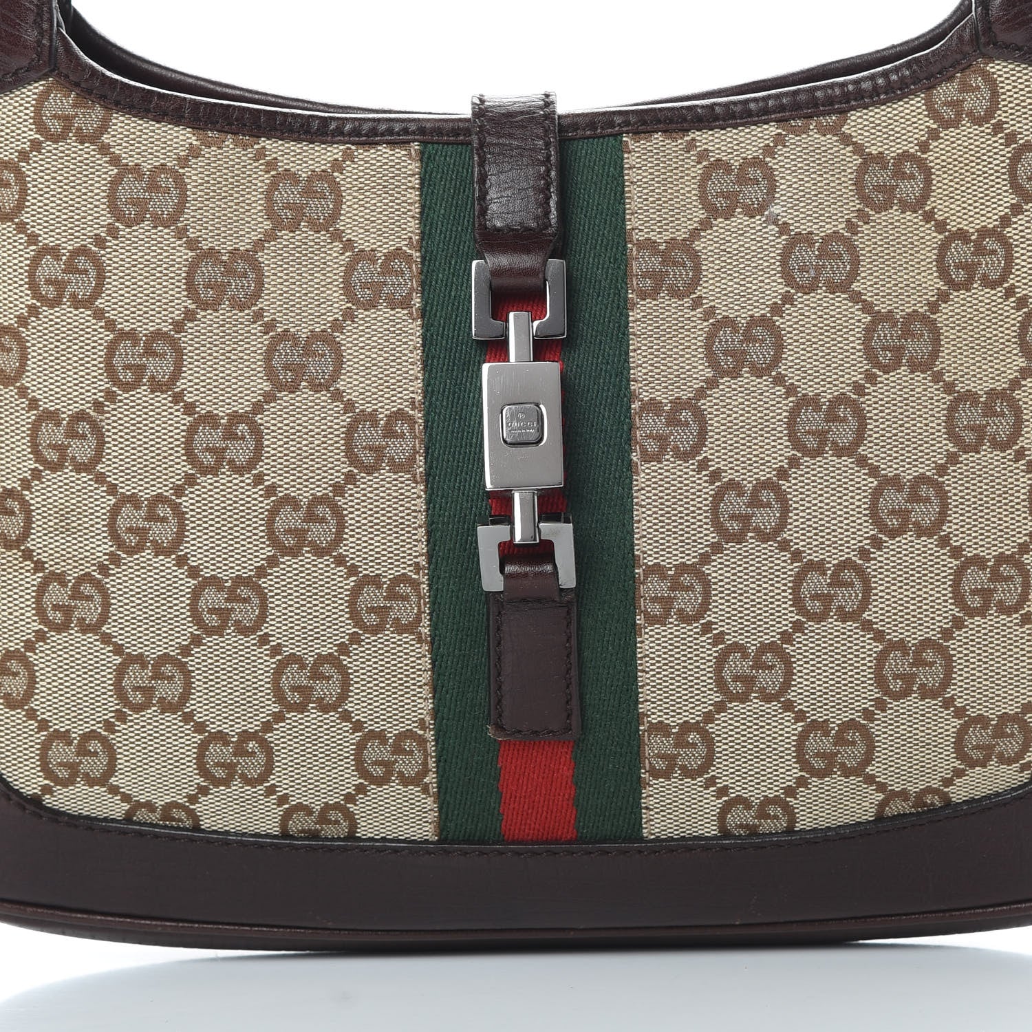 Gucci Monogram Web Small Jackie O Hobo Dark Brown 8 of 14