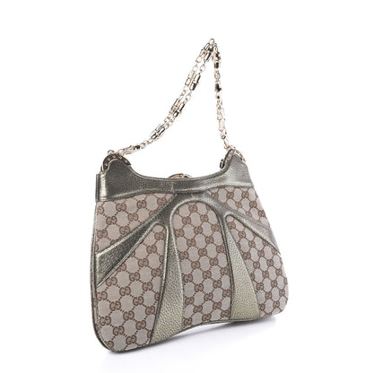 Gucci Monogram Bamboo Chain Tom Ford Shoulder Bag Metallic 2 of 9