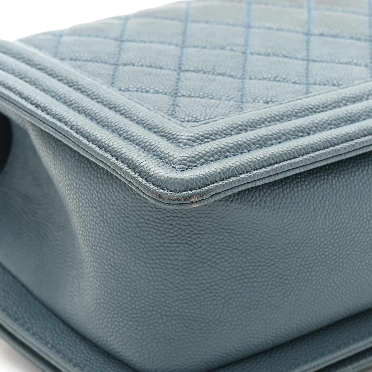 Chanel Caviar Quilted Medium Boy Flap Blue 12 of 17