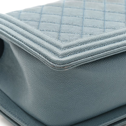Chanel Caviar Quilted Medium Boy Flap Blue 12 of 17