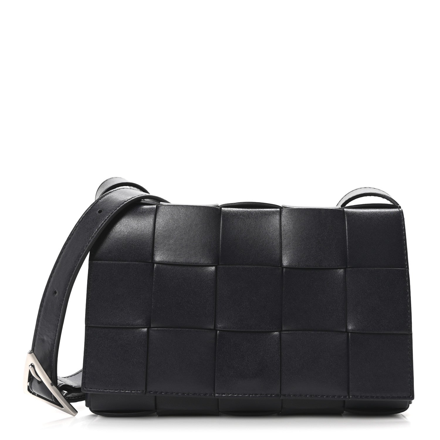 Bottega Veneta Lambskin Maxi Intreccio Small Cassette Crossbody Bag Navy Blue 1 of 9