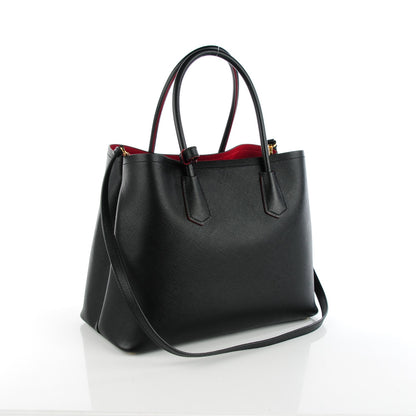 Prada Saffiano Cuir Large Double Bag Nero Black 3 of 7
