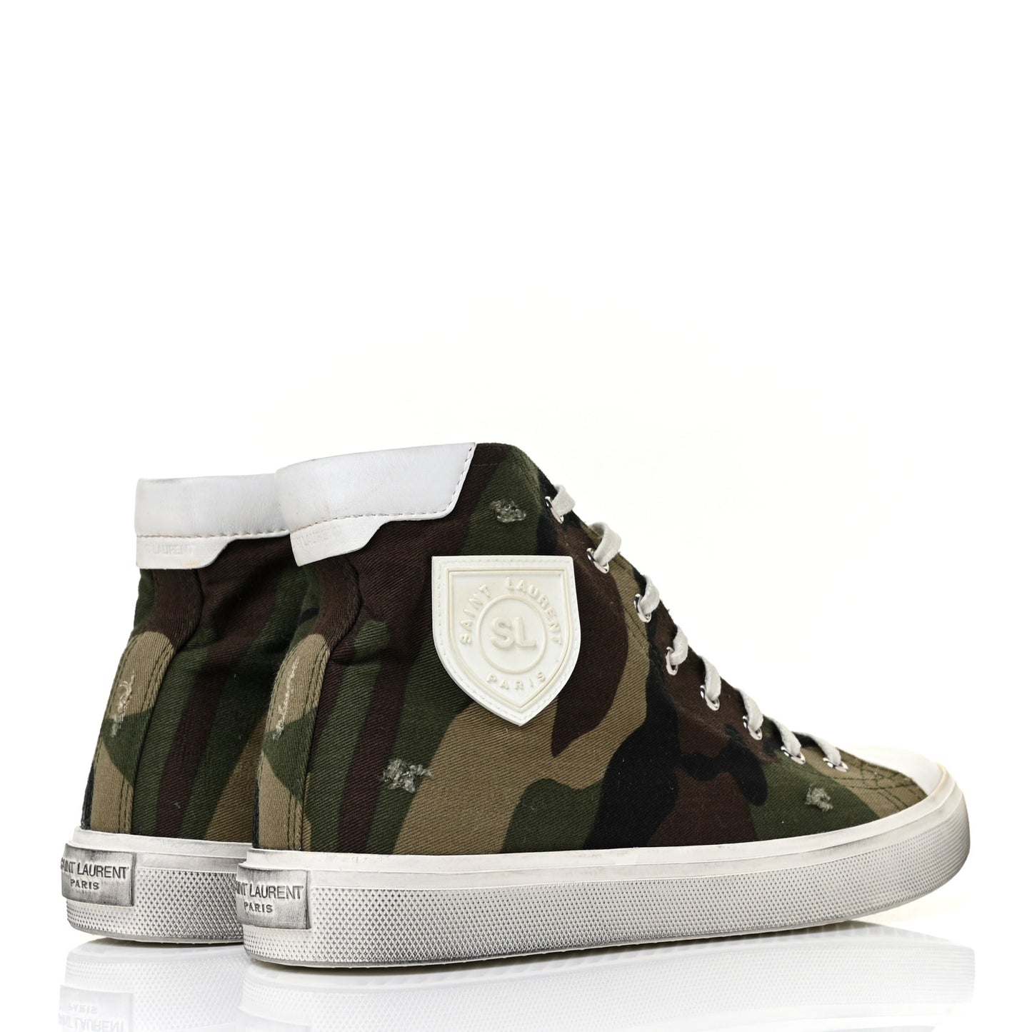 Distressed Canvas Camouflage Print Bedford Hightop Sneakers 41