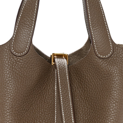 Hermes Taurillon Clemence Picotin Lock 18 PM Etoupe 8 of 11