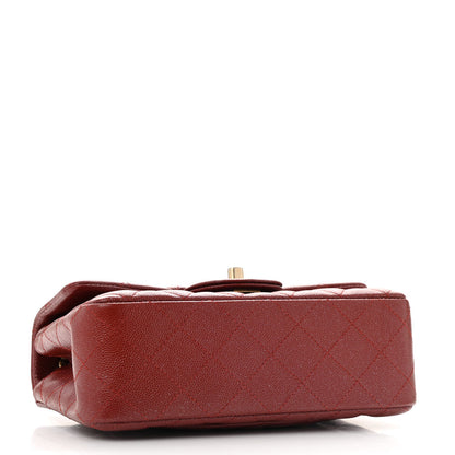 Chanel Pearly Caviar Quilted Mini Rectangular Flap Burgundy 4 of 12