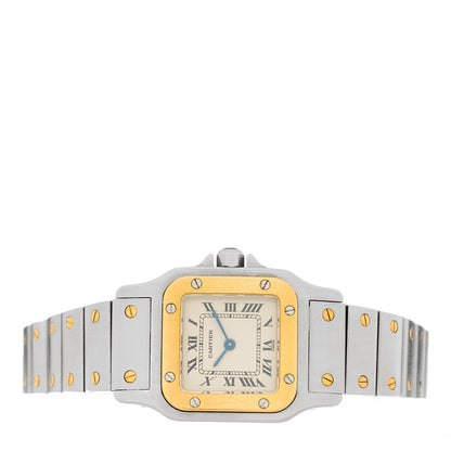 Cartier Stainless Steel 18K Yellow Gold 24mm Santos De Cartier Galbee Quartz Watch 2 of 4