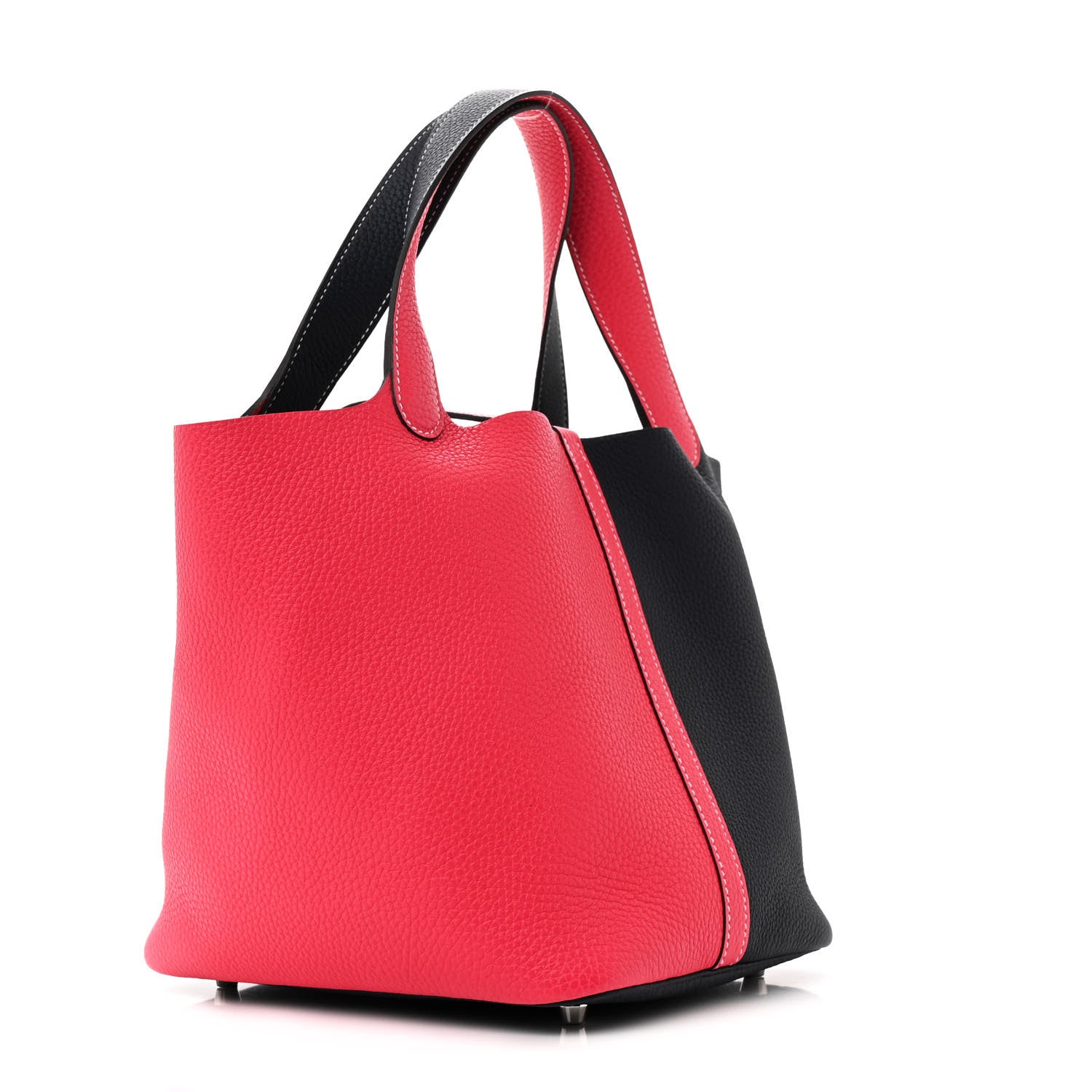 Hermes Taurillon Clemence Casaque Picotin Lock 18 PM Rose Extreme Bleu Nuit 3 of 9