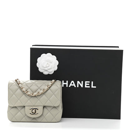 Chanel Lambskin Quilted Mini Square Flap Grey 11 of 11