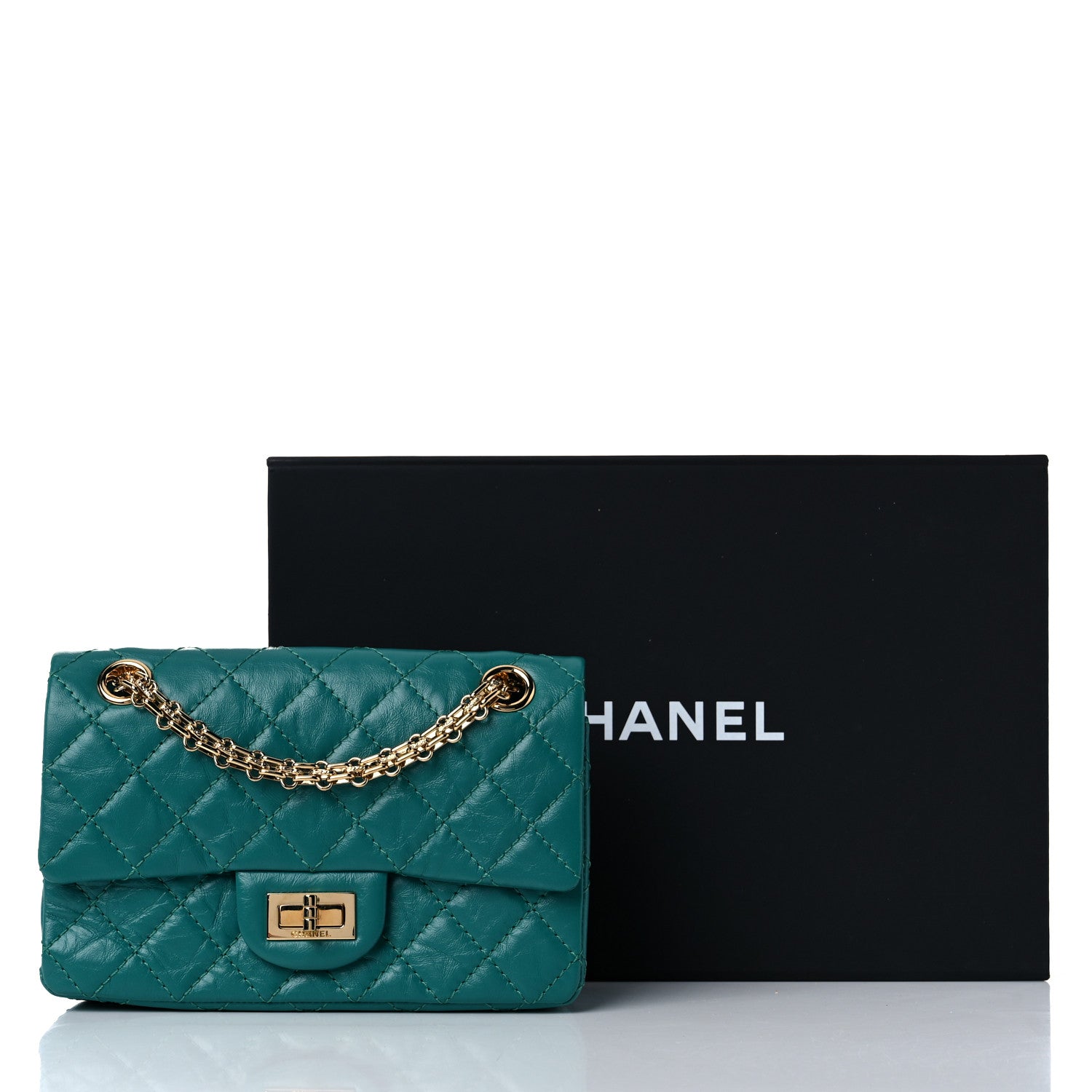 Chanel Aged Calfskin Quilted 2.55 Reissue Mini Flap Green 10 of 10