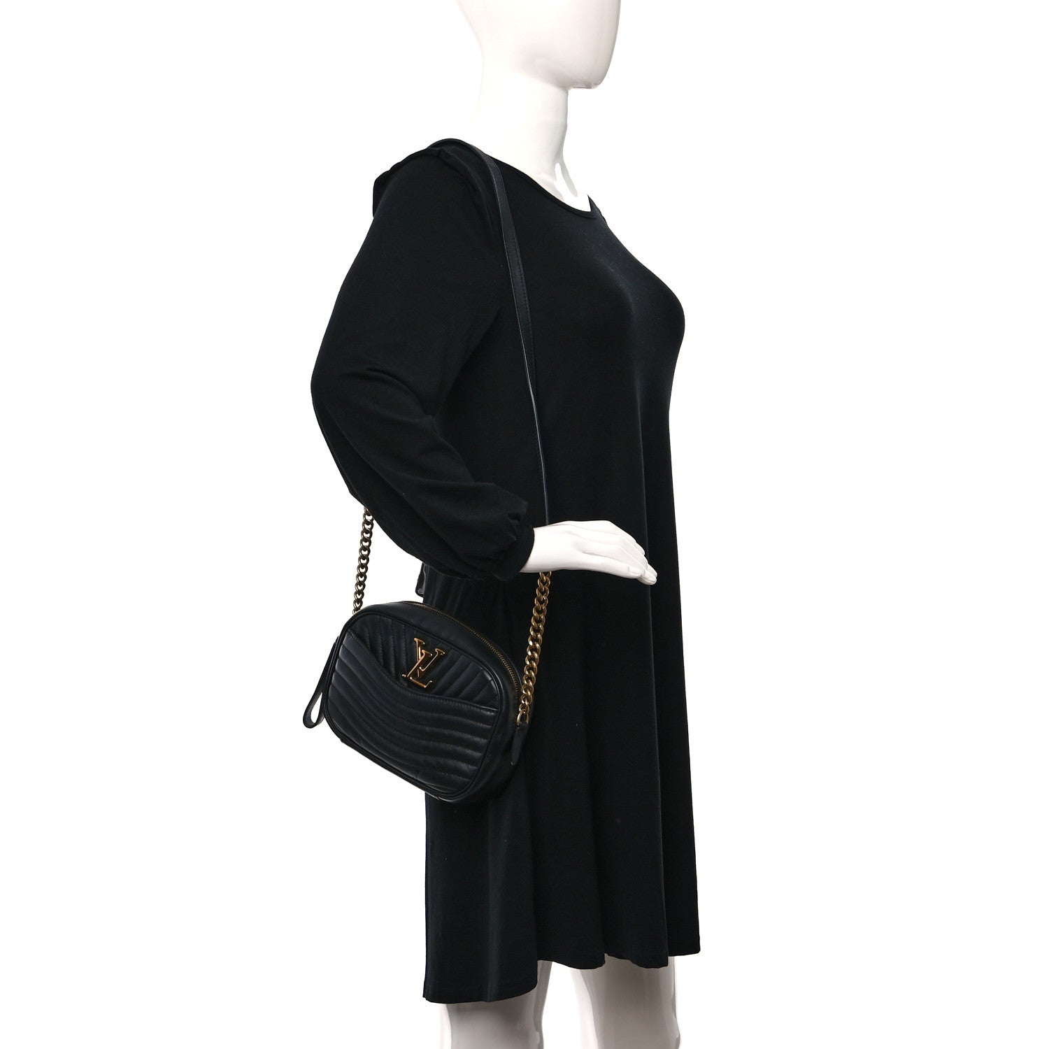 Louis Vuitton Calfskin New Wave Camera Bag Black 2 of 10