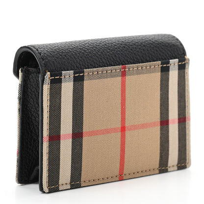Burberry Grainy Calfskin Vintage Check Jade Card Case 3 of 9