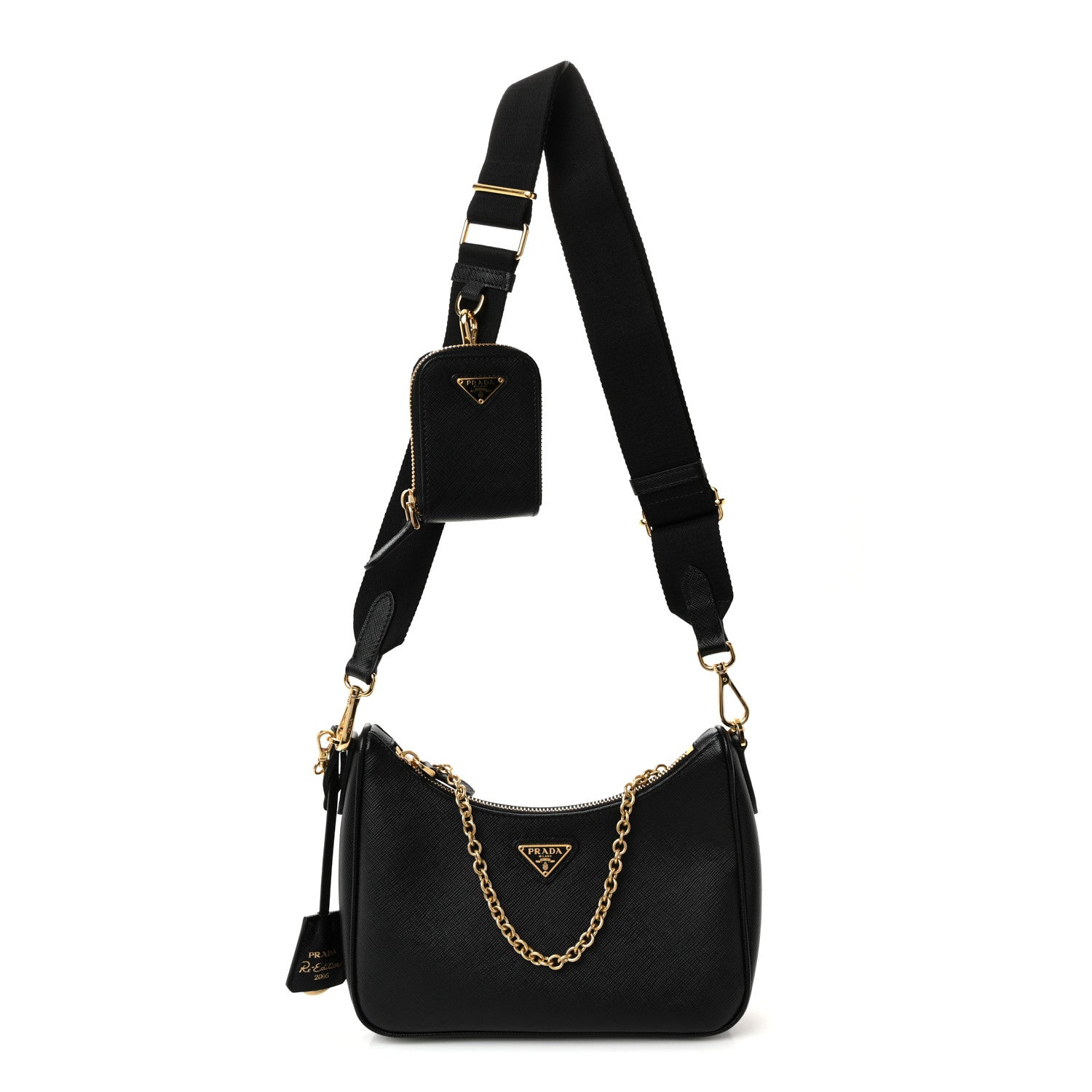 Prada Saffiano Lux Re-Edition 2005 Shoulder Bag Black 1 of 9