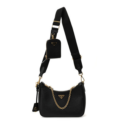 Prada Saffiano Lux Re-Edition 2005 Shoulder Bag Black 1 of 9