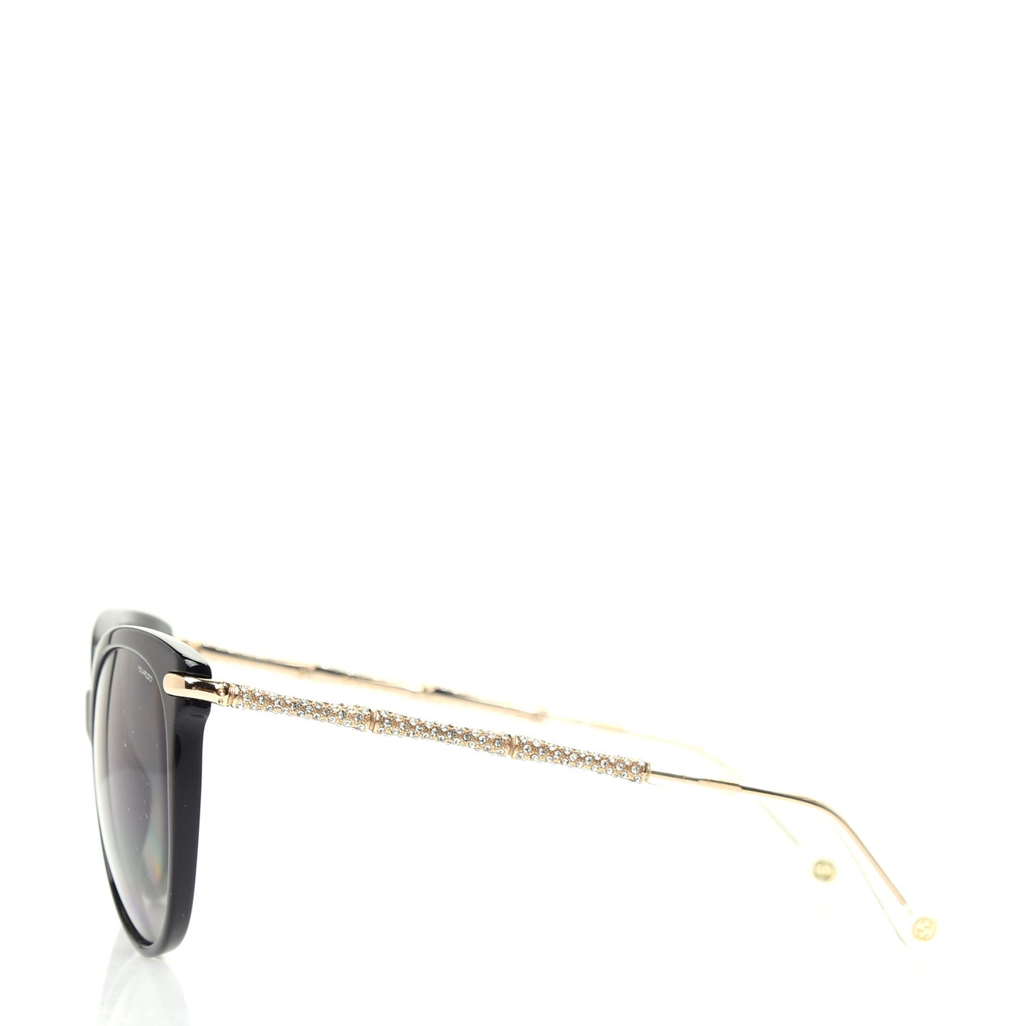 Crystal Bamboo Cat Eye Sunglasses GG3771 Black Gold