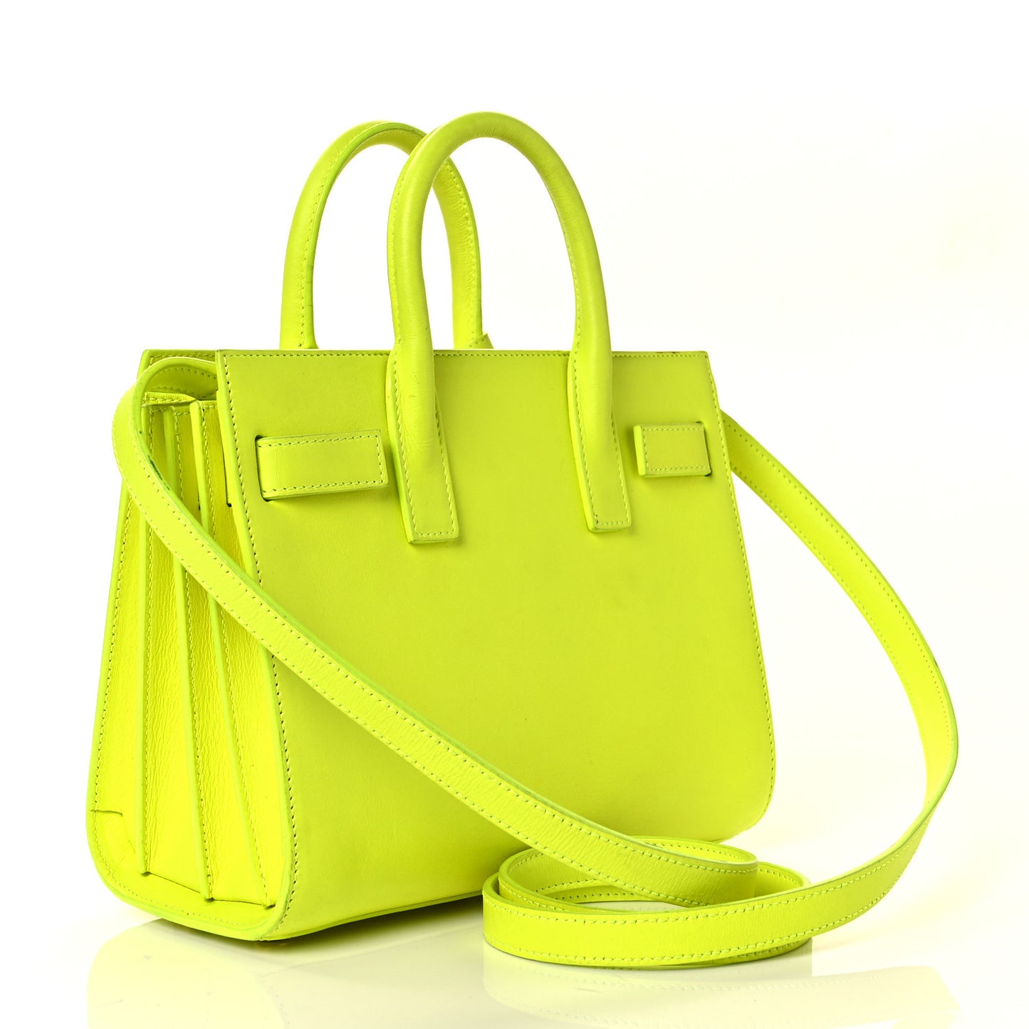 Calfskin Nano Sac De Jour Neon Yellow