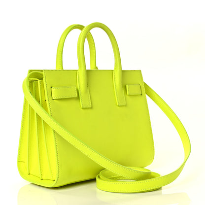 Saint Laurent Calfskin Nano Sac De Jour Neon Yellow 3 of 8