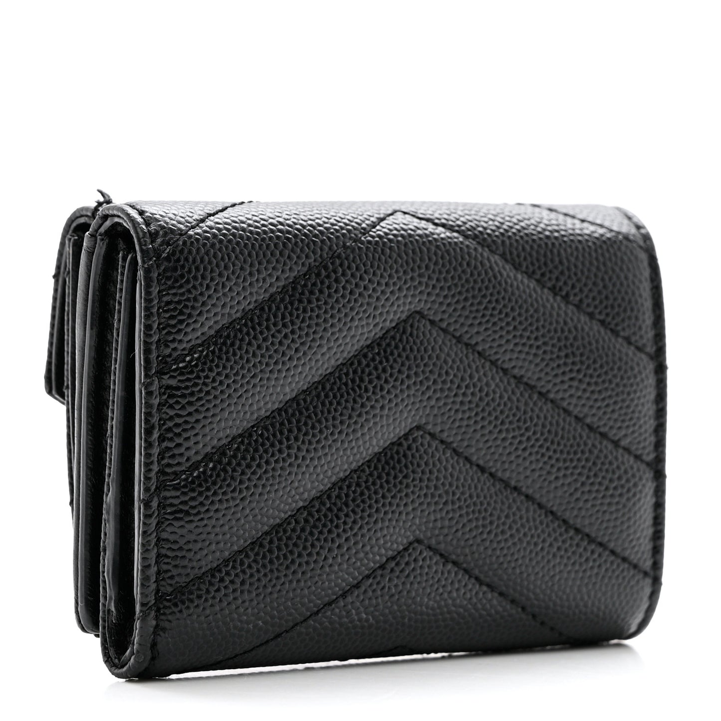 Grain De Poudre Matelasse Chevron Monogram Tiny Wallet Black