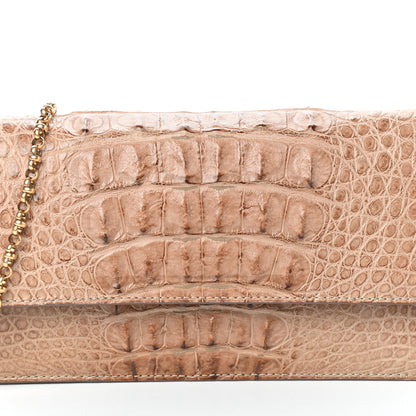 Delvaux Alligator Chain Clutch Naturel 8 of 10