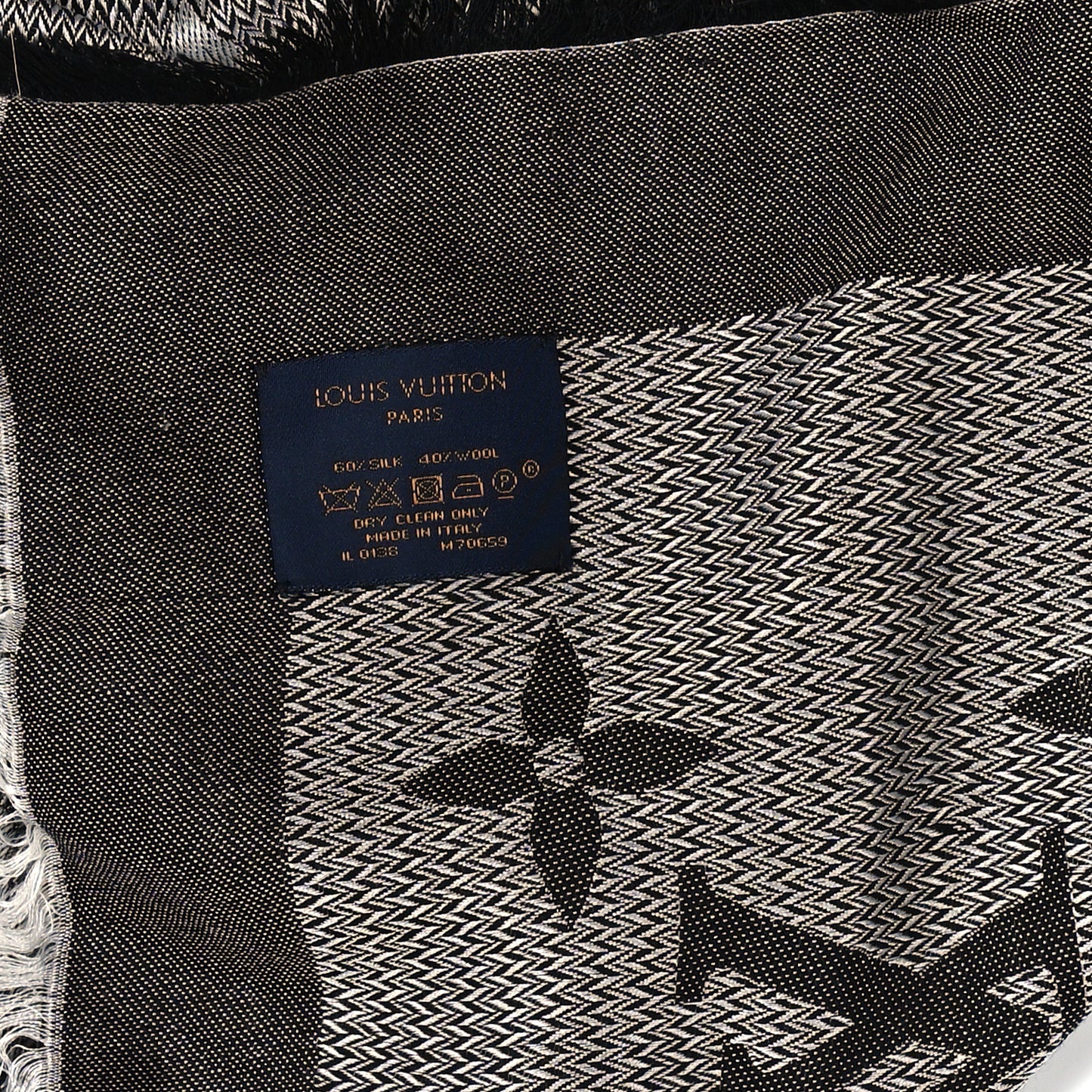 Silk Wool Beyond Monogram Shawl Silver