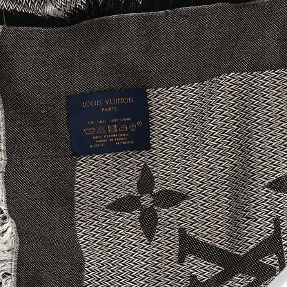 Louis Vuitton Silk Wool Beyond Monogram Shawl Silver 3 of 3