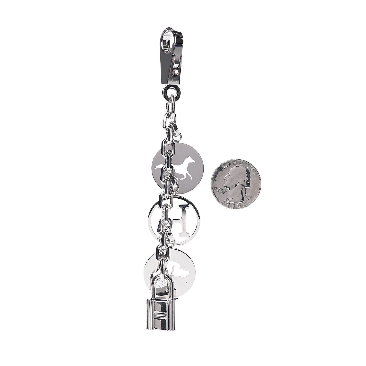 Hermes Palladium Breloque Bag Charm Silver 2 of 2