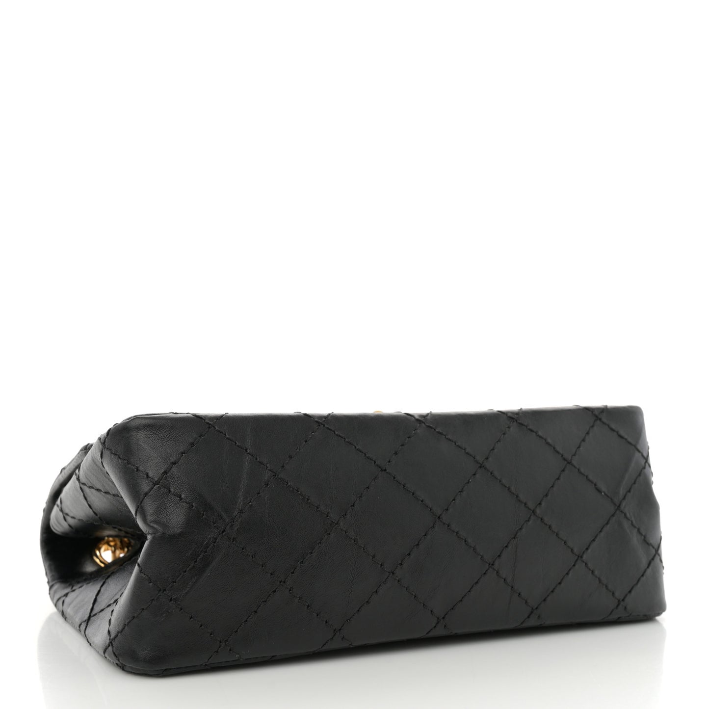 Aged Calfskin Quilted 2.55 Reissue Mini Flap Black