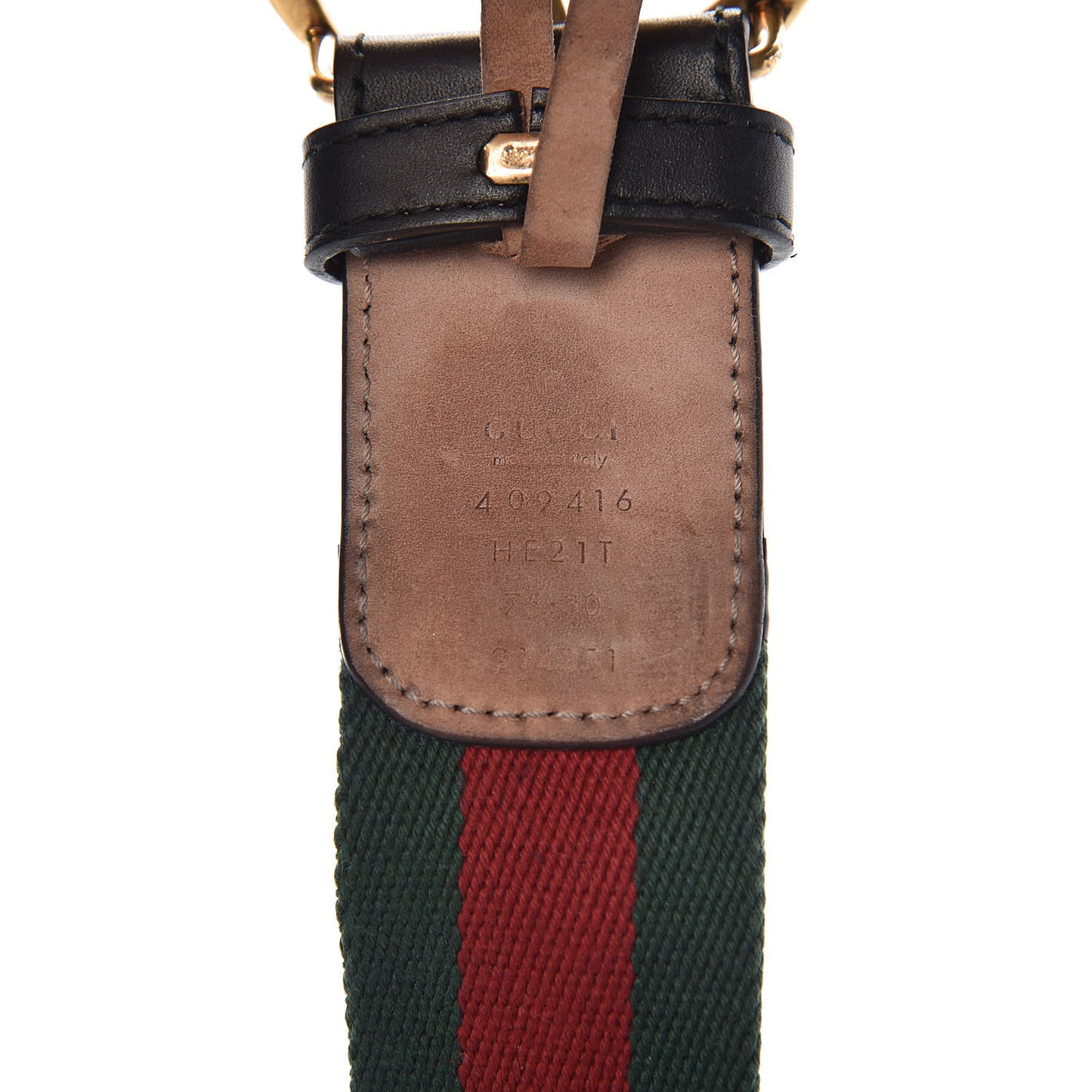 Nylon Calfskin Double G Web 40mm Belt 75 30 Green Red Black