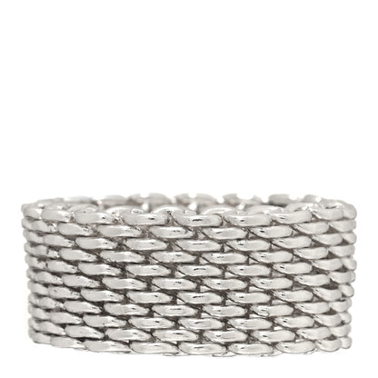 Tiffany Sterling Silver Somerset Mesh Ring 56 7.75 1 of 4