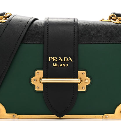Prada City Calf Saffiano Cahier Bag Biliardo Black 8 of 10