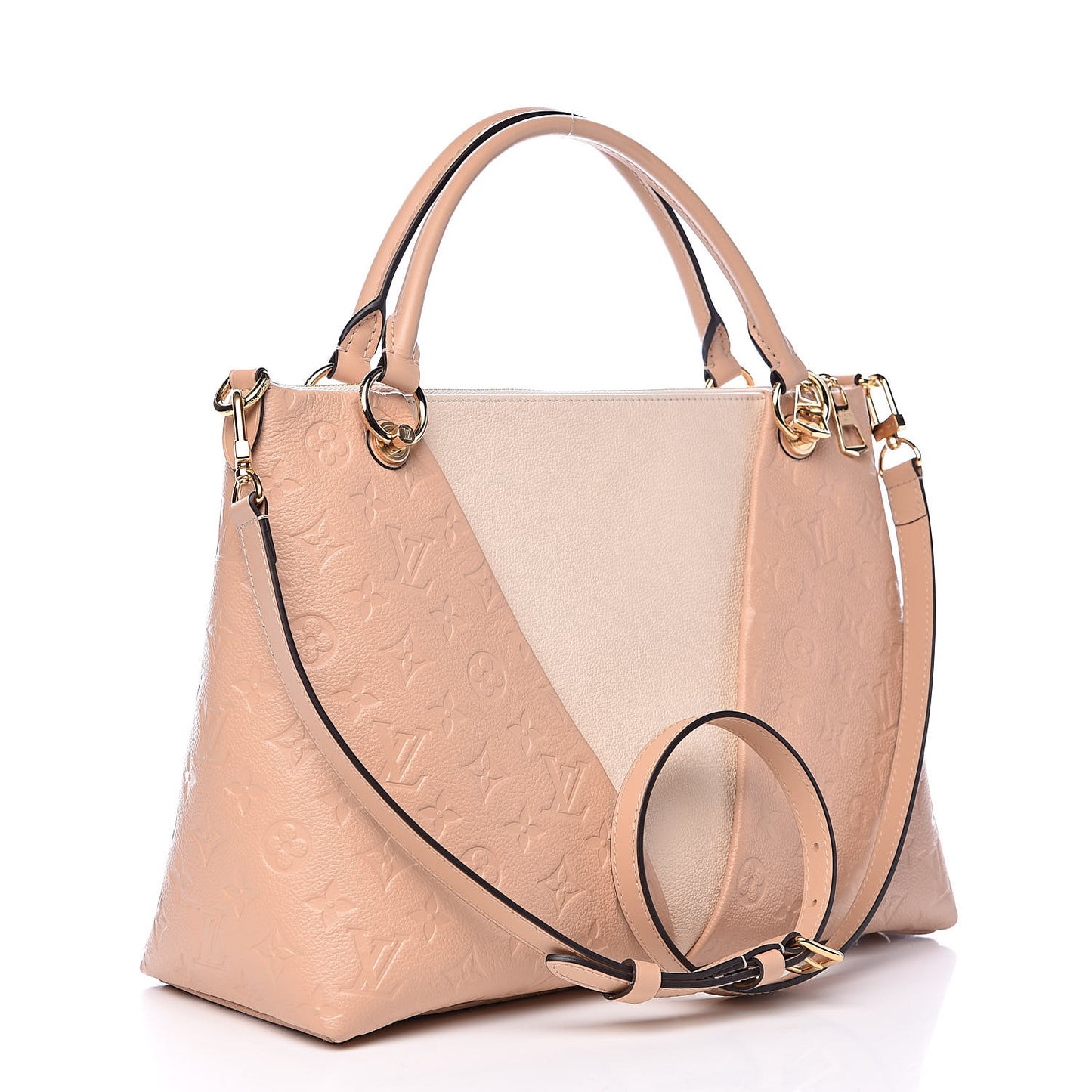 Empreinte V Tote MM Beige Rose Creme