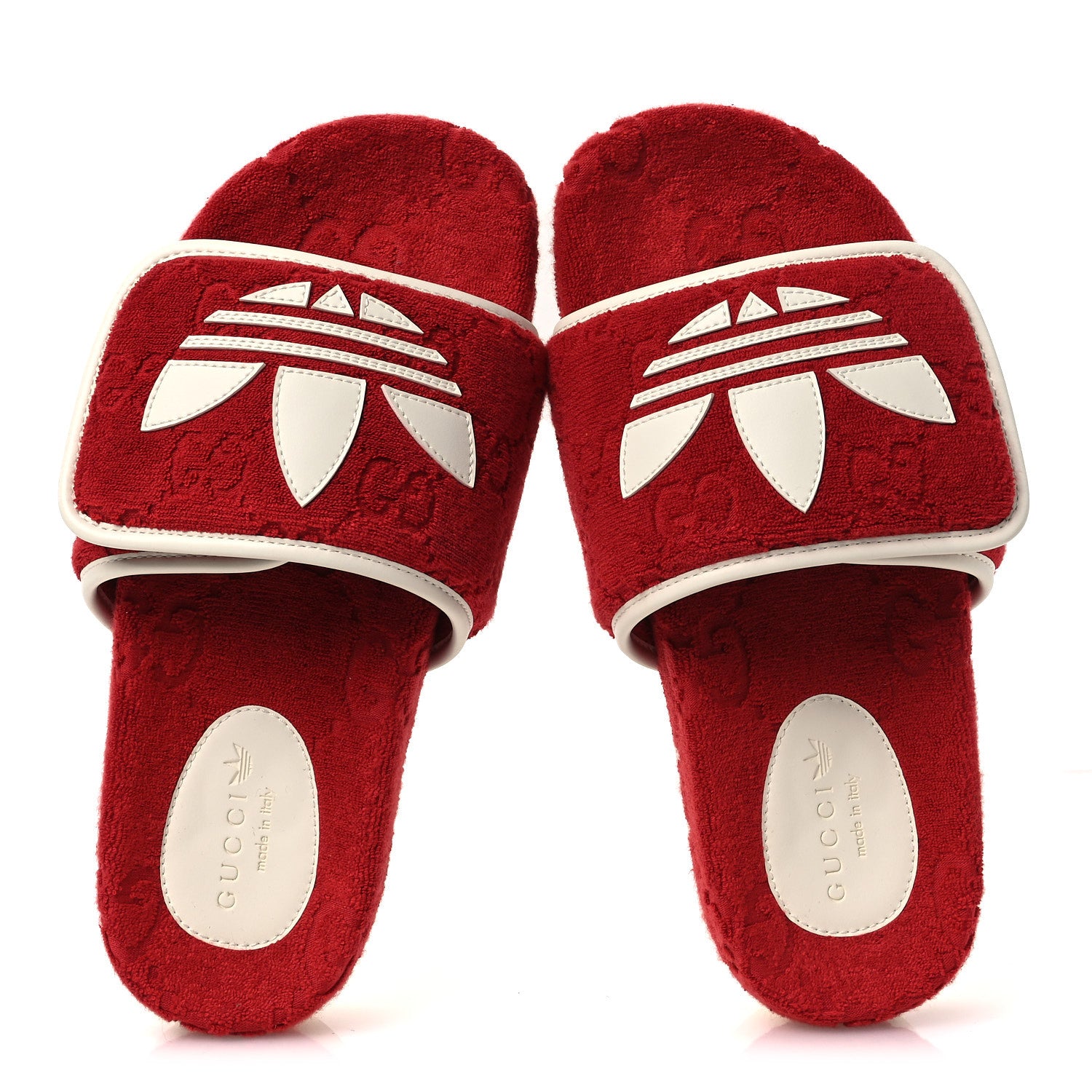 Gucci X ADIDAS Terry Cloth GG Monogram Womens Platform Sandals 38