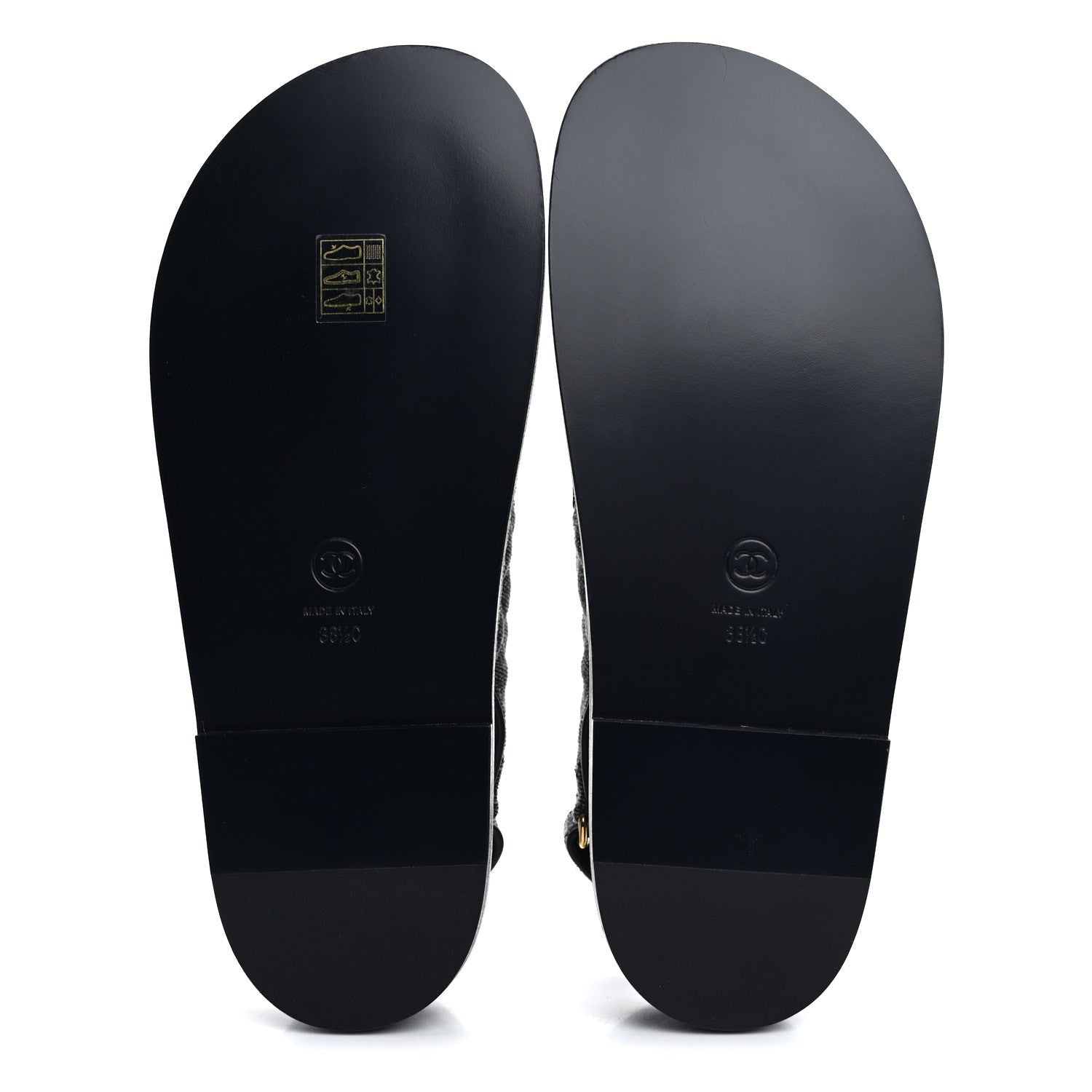 Chanel Velvet Velcro Dad Sandals 38.5 Grey 6 of 10