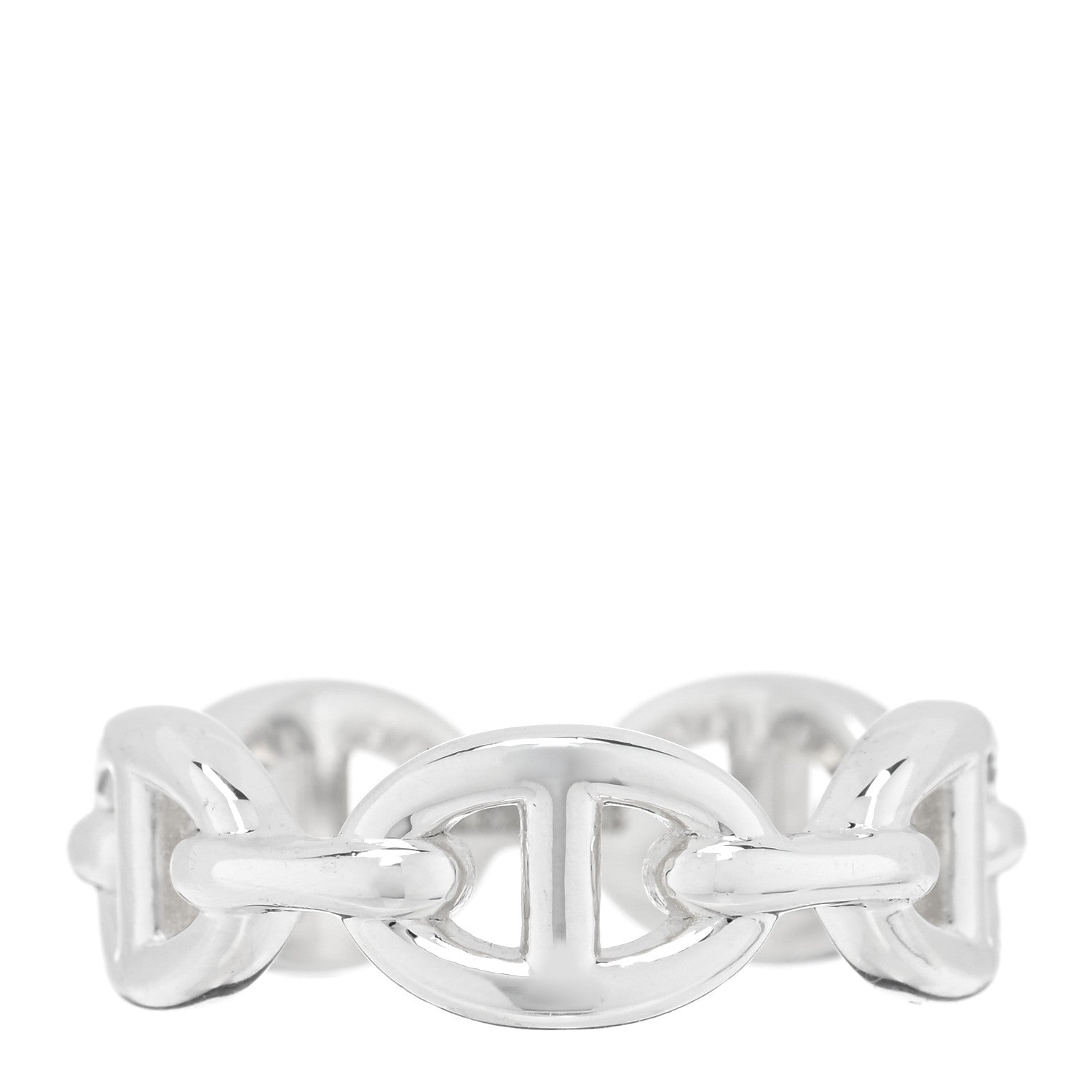 Hermes Sterling Silver PM Chaine d'Ancre Enchainee Band Ring 54 7 1 of 5