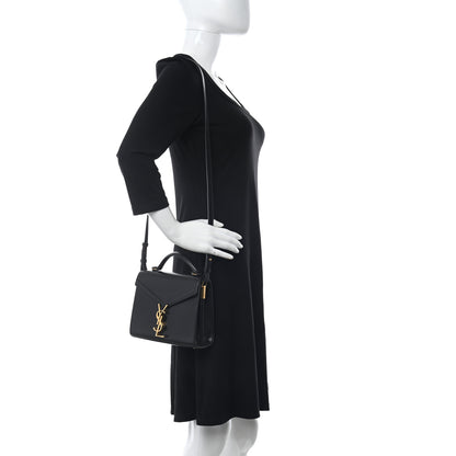 Saint Laurent Calfskin Mini Classic Monogram Cassandra Top Handle Black 2 of 9