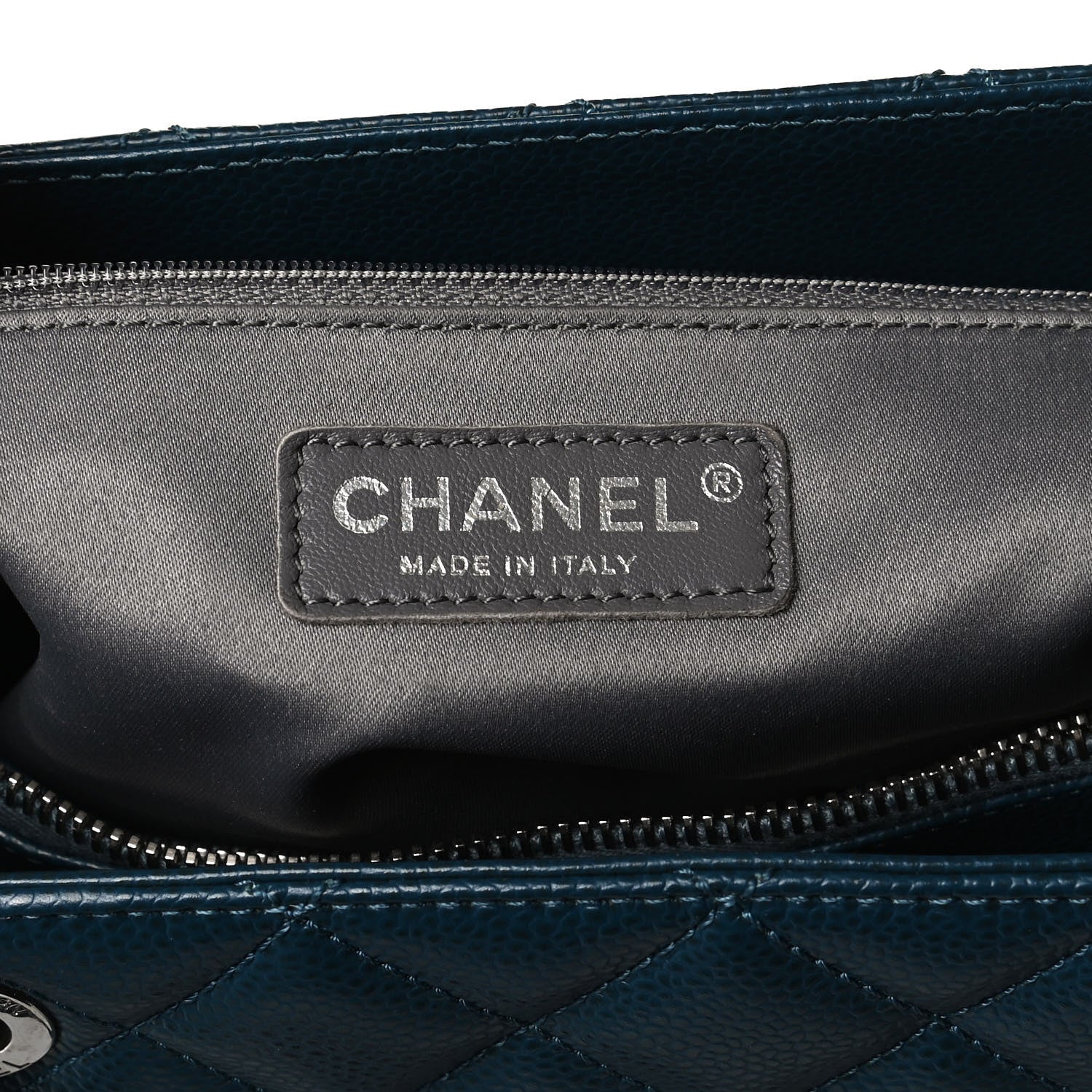Chanel Caviar Quilted XL Grand Shopping Tote GST Navy Blue 5 of 12