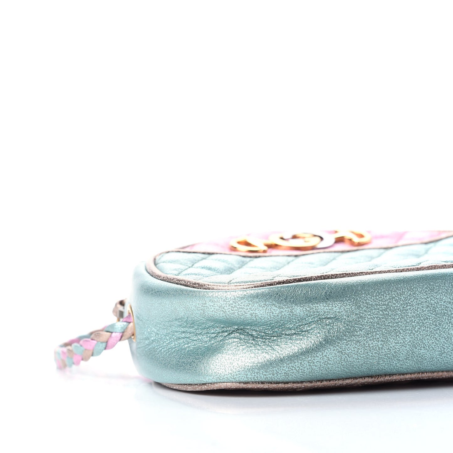 Laminated Nappa Trapuntata Mini Zumi Dome Shoulder Bag Rosa Lago Rame