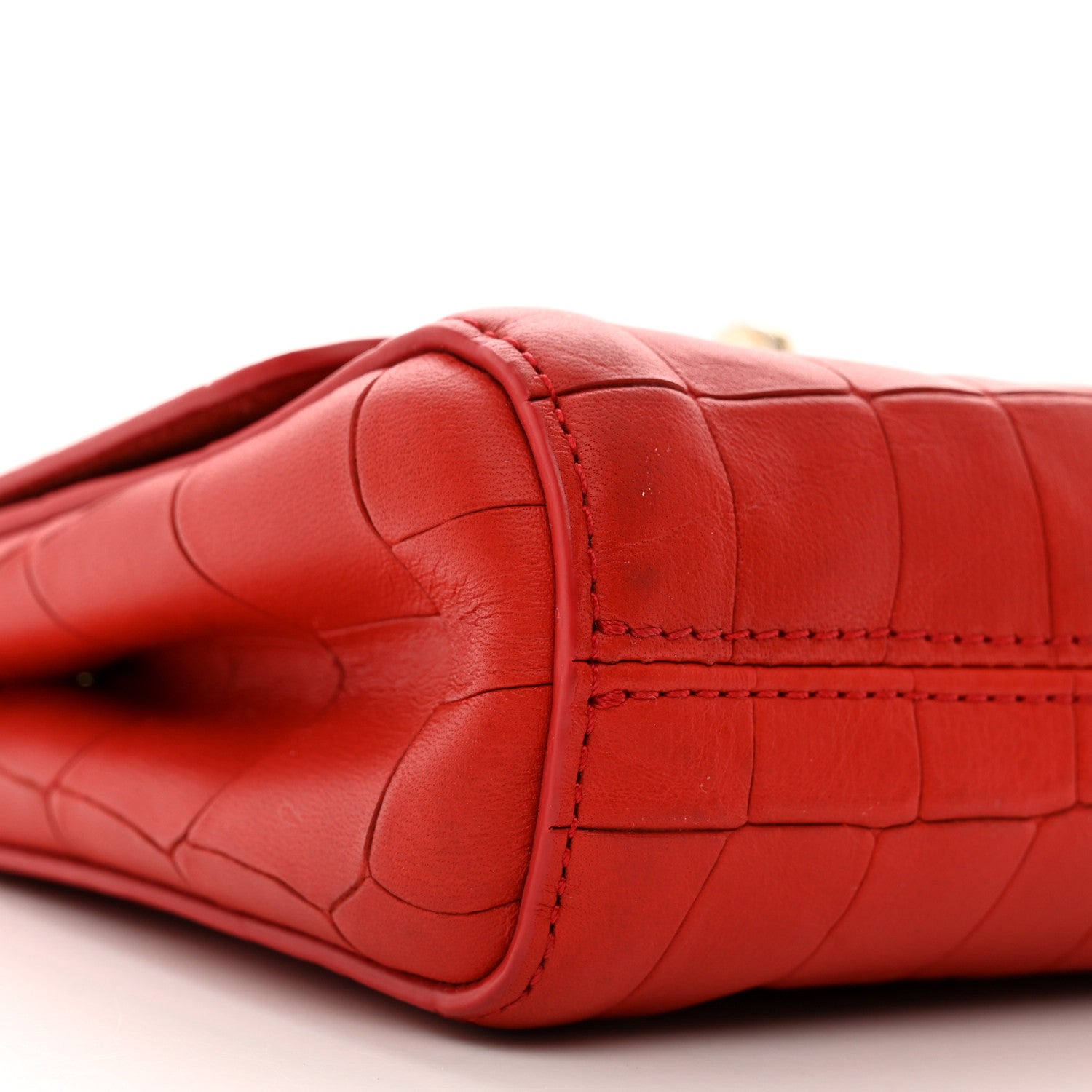 Mulberry Nappa Crocodile Embossed Mini Lily Flap Red 9 of 10