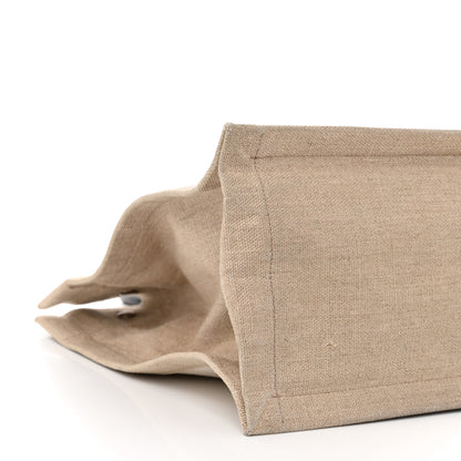 Saint Laurent Linen Calfskin Small Rive Gauche Tote Greggio Natural 9 of 13