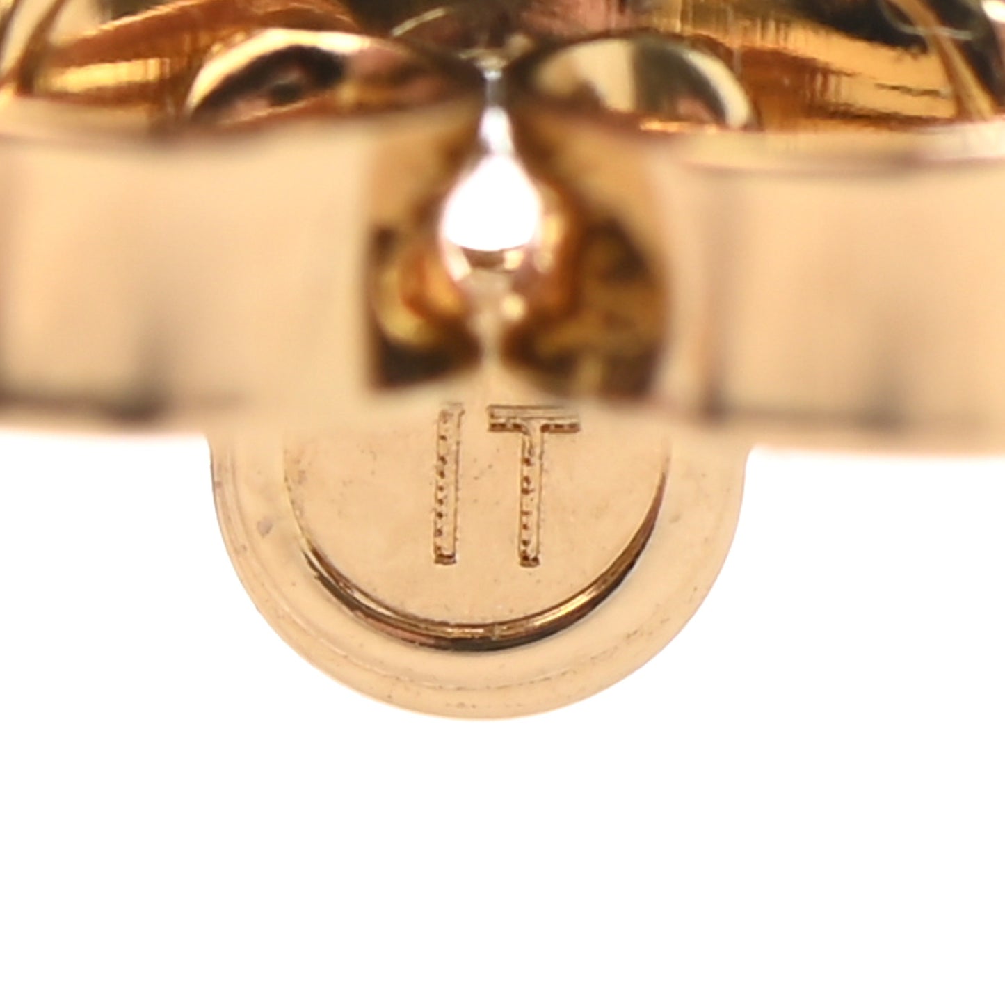 Metal Crystal Petit Louis Earrings Gold