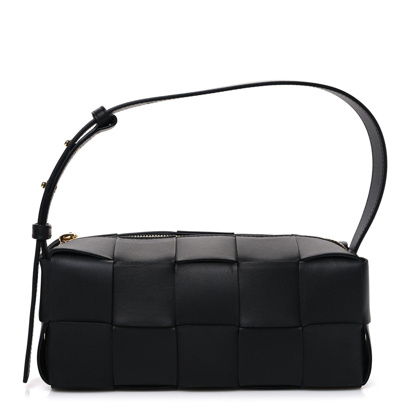 Lambskin Maxi Intrecciato Small Brick Cassette Bag Black