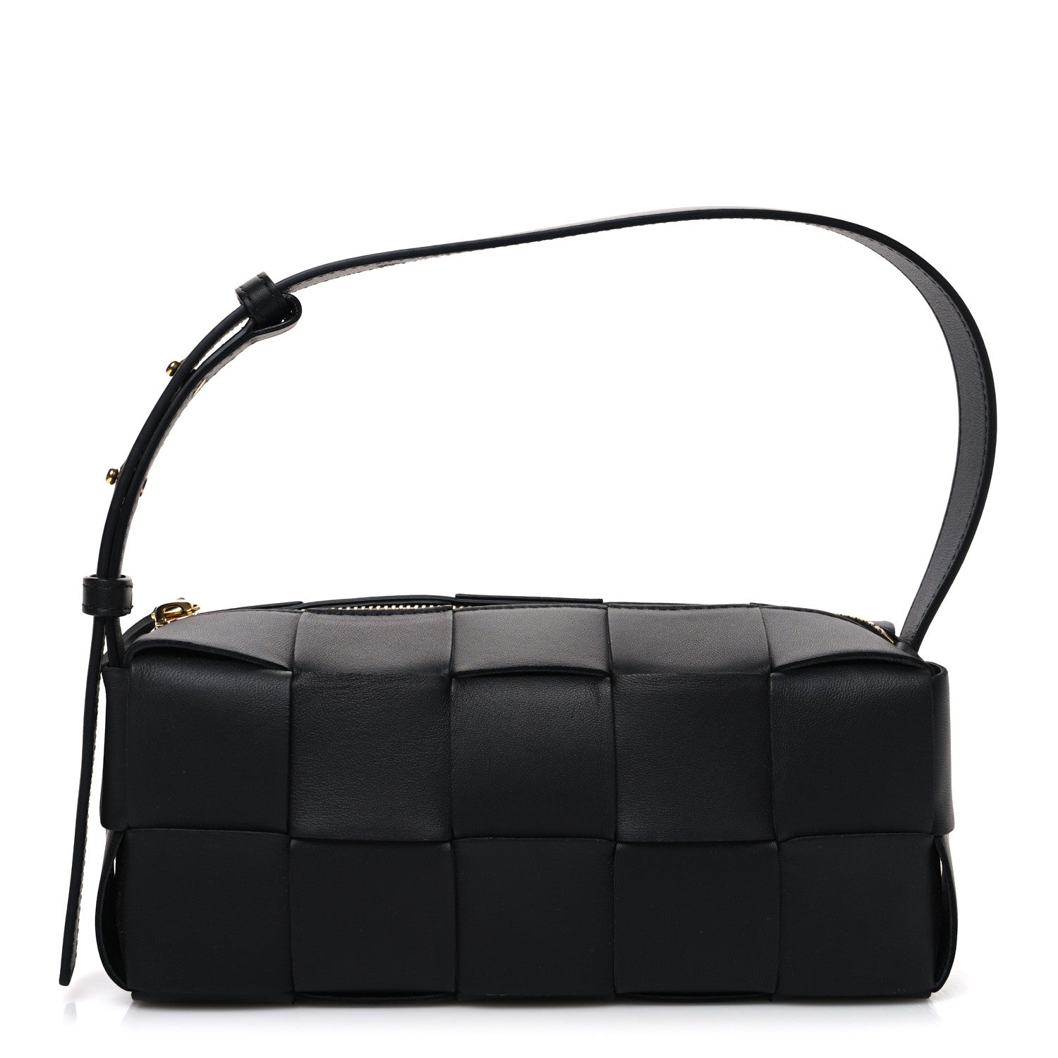 Bottega Veneta Lambskin Maxi Intrecciato Small Brick Cassette Bag Black 1 of 10