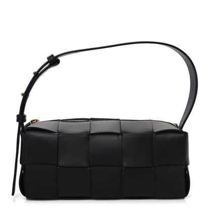 Bottega Veneta Lambskin Maxi Intrecciato Small Brick Cassette Bag Black 1 of 10