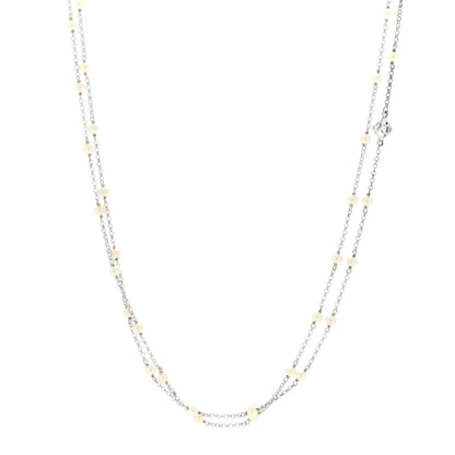 David Yurman Sterling Silver Freshwater Pearl Bead Chain Necklace 1 of 4