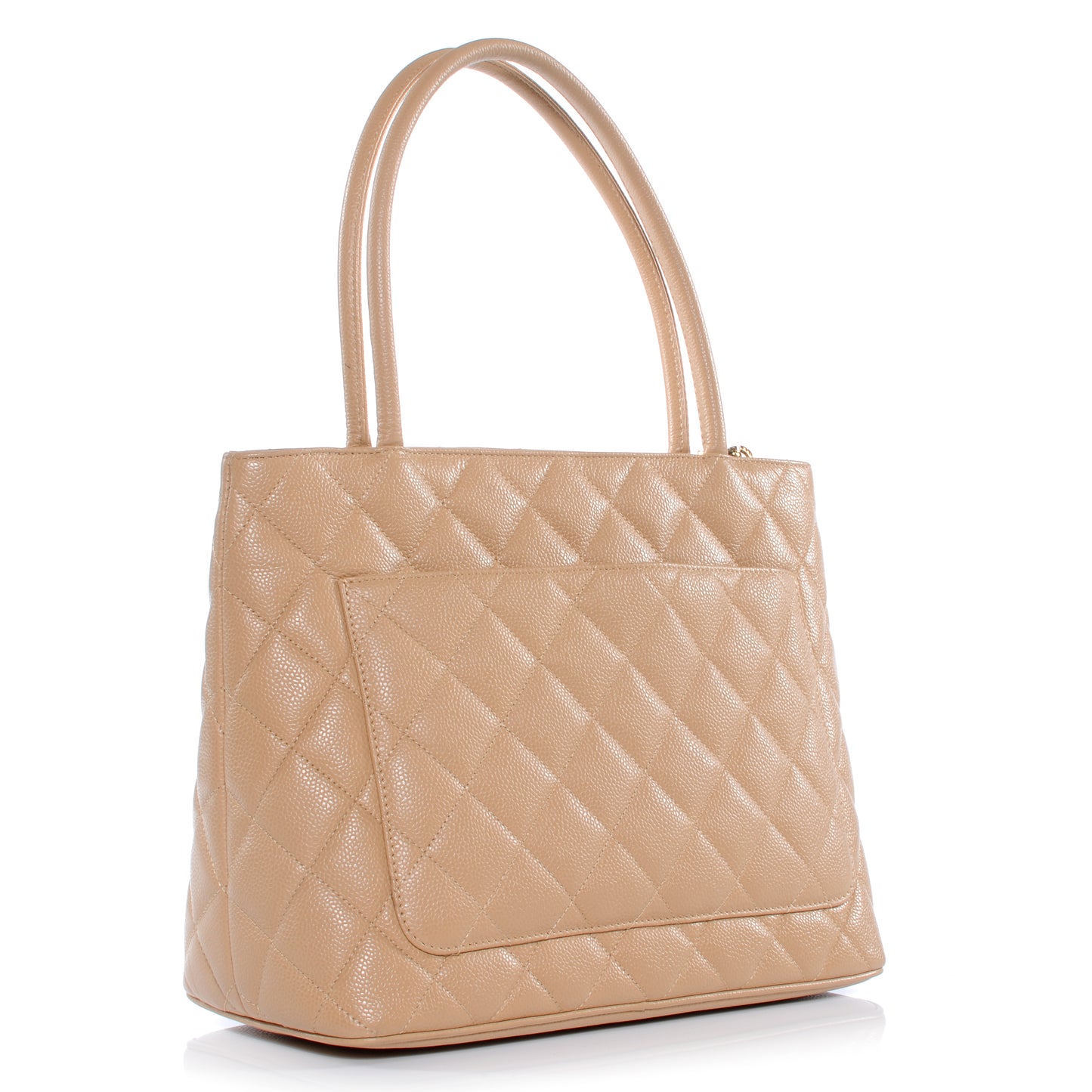 Caviar Quilted Medallion Tote Beige