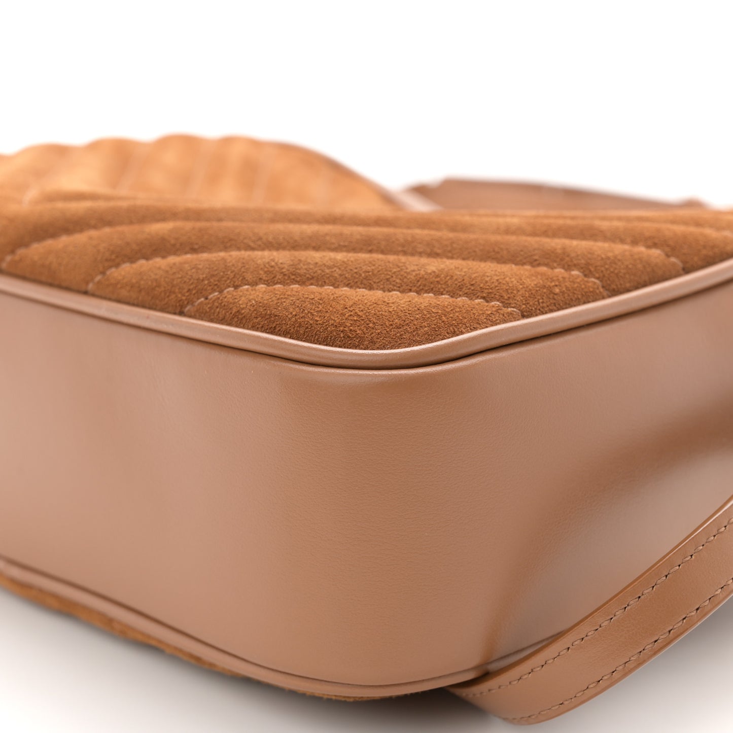 Suede Matelasse Monogram Lou Camera Bag Cinnamon